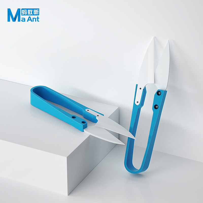 Baby Food Scissors - MaAnt Insulated Blue Ceramic U-shear Scissors
